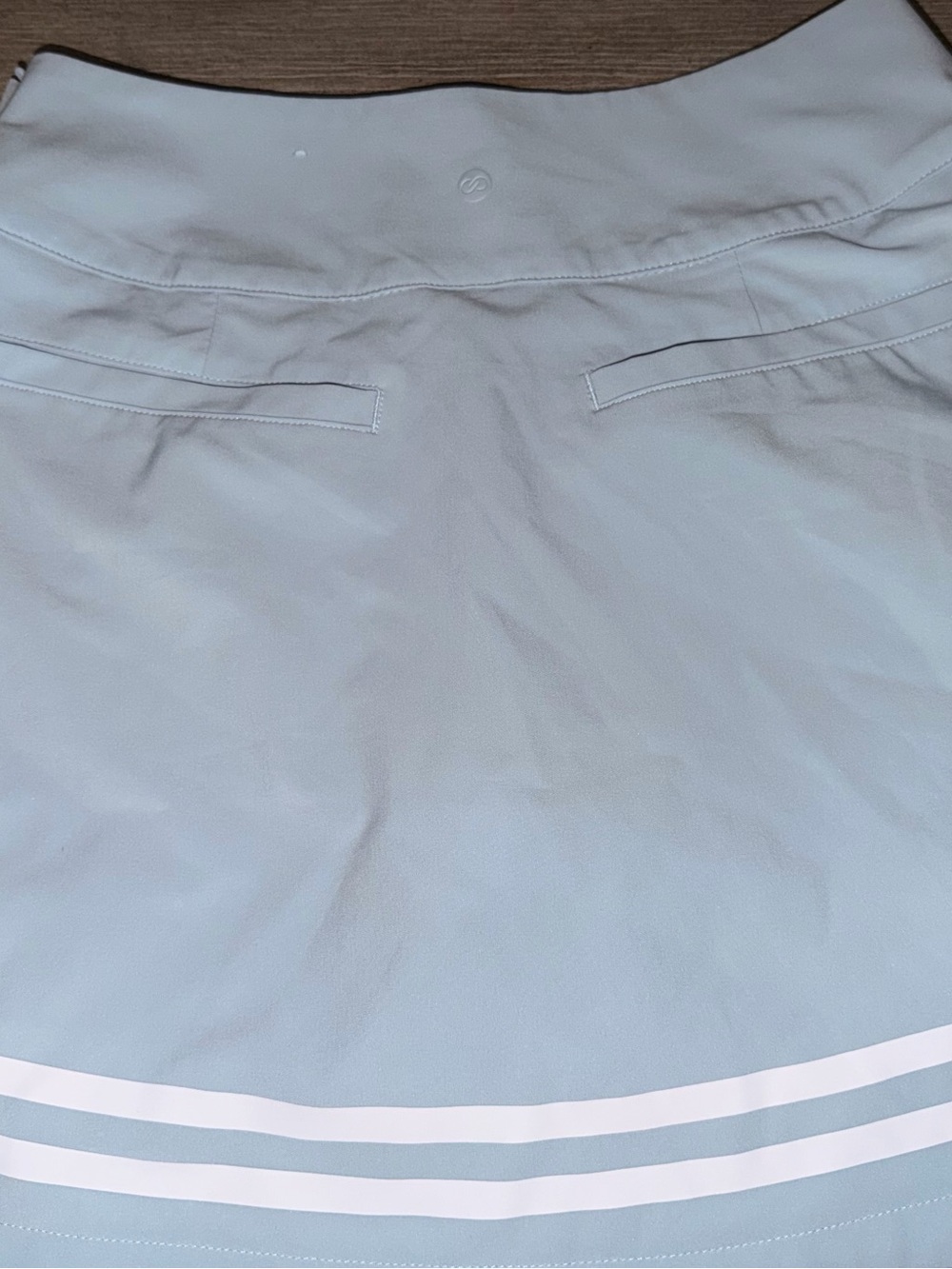 CALIA by Carrie Underwood Light Blue Mini Skirt with White Stripe